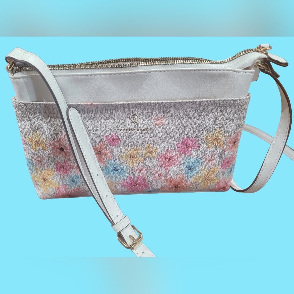 Nanette Lepore Floral Crossbody Bag - White and Multicolor